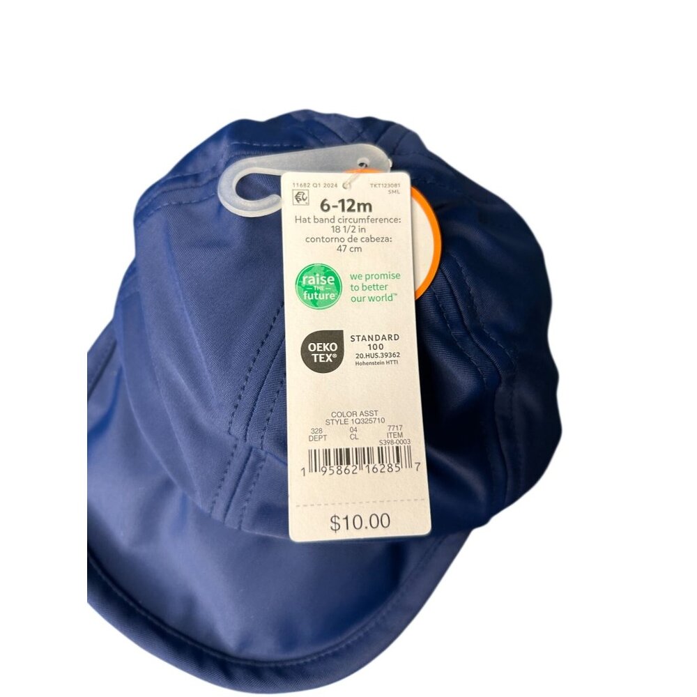NWT Carter's Just One You Baby Solid Sun Hat - Navy Blue 6-12M